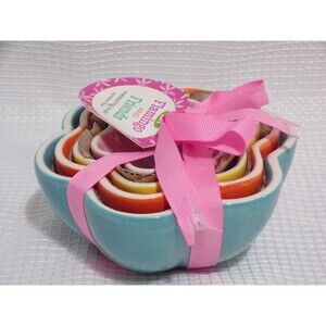 DW Flamingo & Friends Ceramic Measuring Cups Set of 4 Different Sizes Multicolor